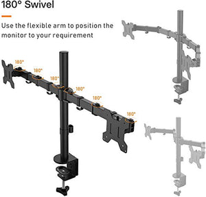 BONTEC Supporto Doppio Monitor per Schermo LED LCD da 13 a 27 Pollici,...