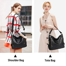 Carica l&#39;immagine nel visualizzatore di Gallery, Kasgo Borsa Donna, Grande Borse Tracolla Pelle PU a Spalla Moda Nero