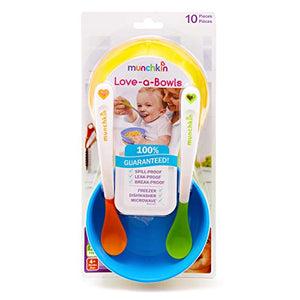 Munchkin 012106 Kit Svezzamento 10 Pezzi: 4 Ciotole con Coperchio e 2... - Ilgrandebazar