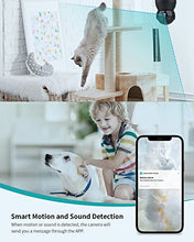 Carica l'immagine nel visualizzatore di Gallery, BJS Telecamera di Sorveglianza WiFi, 1080P &amp; Telecamera WiFi per Neonato/Anziano/Animale Domestico, Baby Camera con Audio Bidirezionale, Rilevamento del Movimento/Suono