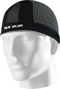 SIX2 Black Carbon Calotta sottocasco Unica Unisex Adulto, One Size