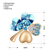 Carica l'immagine nel visualizzatore di Gallery, Joyfulshine Donna Spilla Cristallo Quadrifoglio Spille 18K Oro Oro-blu Oceano - Ilgrandebazar