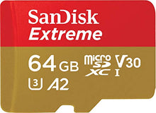 Carica l&#39;immagine nel visualizzatore di Gallery, Sandisk Extreme Scheda di Memoria Microsdxc da 64 GB e Adattatore SD con App Performance A2 e Rescue Pro Deluxe, Fino a 160 MB/Sec, Classe 10, Uhs-I, U3, V30