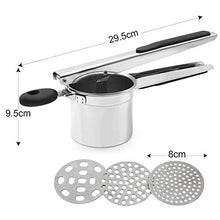 Carica l&#39;immagine nel visualizzatore di Gallery, LinStyle Schiacciapatate, Acciaio Inox Schiacciapatate - con 3 Dischi... - Ilgrandebazar