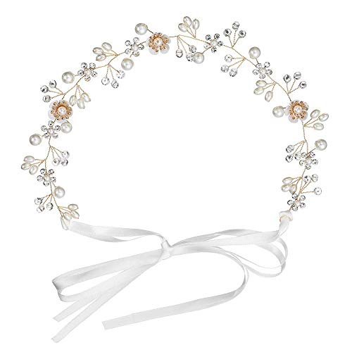 INTVN Copricapo da sposa Fiori Perle Strass Fascia per Capelli Accessori per... - Ilgrandebazar