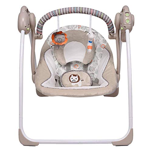 VASTFAFA altalena elettrica e baby rocker con zanzariere,16 melodie e marrone - Ilgrandebazar