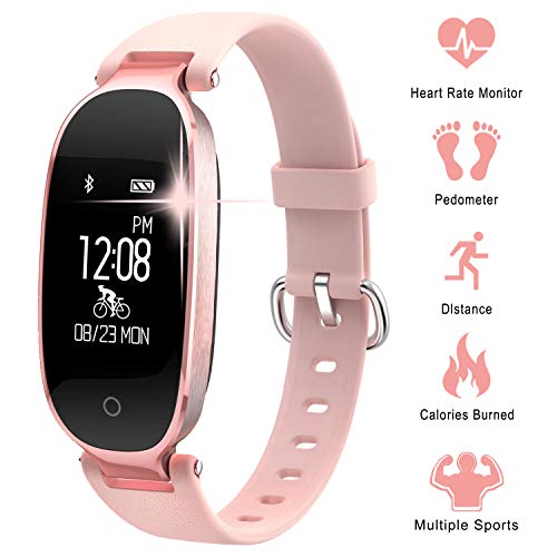 WOWGO Fitness Tracker Donna Cardiofrequenzimetri Conta Passi IP67 Oro rosa