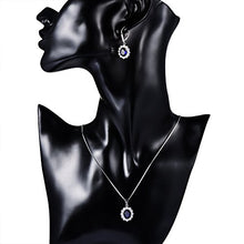 Carica l&#39;immagine nel visualizzatore di Gallery, MASOP, orecchini pendenti con zaffiro blu, in argento Earrings+Necklace - Ilgrandebazar