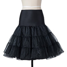 Carica l'immagine nel visualizzatore di Gallery, BOOLAVARD 50's 1950 26" Rockabilly Petticoat Sottogonna XS-M (38-46), Nero - Ilgrandebazar