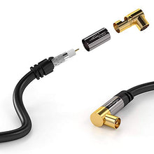 Carica l'immagine nel visualizzatore di Gallery, KabelDirekt Cavo Antenna Coassiale 90°, Gomito 90° Coassiale, Classe A, 2m - Ilgrandebazar