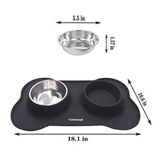 Carica l'immagine nel visualizzatore di Gallery, Cadosoigh Ciotole per Cani Gatti in Acciaio Inox con Tappetino Silicone...
