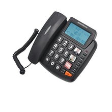 Carica l&#39;immagine nel visualizzatore di Gallery, Nordmende Easyhome200 Telefono Fisso, Vivavoce, Tasti grandi, Avviso Nero - Ilgrandebazar
