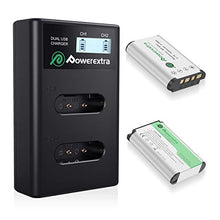 Carica l&#39;immagine nel visualizzatore di Gallery, Powerextra - Set di 2 batterie ricambio NP-BX1 e caricabatterie doppio...