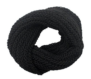 Scaldacollo in maglia, sciarpa ad anello intrecciato col. Nero - Ilgrandebazar