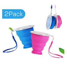 Carica l&#39;immagine nel visualizzatore di Gallery, Ruesious 2*Tazza Pieghevole Retrattile Portabile a Livello Alimentare Senza...