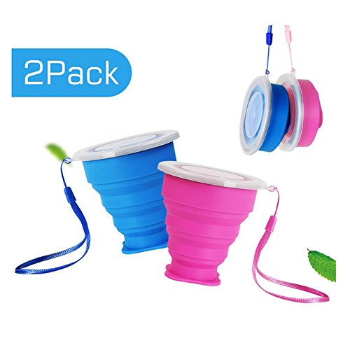 Ruesious 2*Tazza Pieghevole Retrattile Portabile a Livello Alimentare Senza...