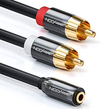 Carica l'immagine nel visualizzatore di Gallery, deleyCON 0,2m Adattatore Audio - Presa Jack da 3,5mm a 2x RCA Metal Plug -...
