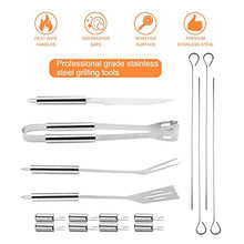 Carica l&#39;immagine nel visualizzatore di Gallery, 16 PCS Utensili Barbecue, Barbecue in Acciaio Inox Set per...
