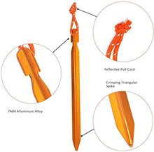 Carica l'immagine nel visualizzatore di Gallery, Yuanj 10 Kit di picchetti per Tende in Alluminio e funi Linee...