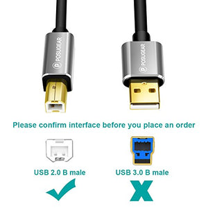 [3M]Cavo Stampante 3 Metri , POSUGEAR USB 2.0 Cavetto Placcato oro per...