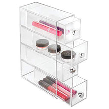 Carica l&#39;immagine nel visualizzatore di Gallery, iDesign Porta trucchi con 4 cassetti, Mini cassettiera per make up,...