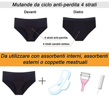 Carica l&#39;immagine nel visualizzatore di Gallery, FOTOOL Mutande Mestruali Assorbenti = 4 tamponi Donna Cotone Slip Ciclo Protettive Periodico Intima Mestruale Ecologico con 4 Strati Anti perdite Lavabili (1 Pack,M)