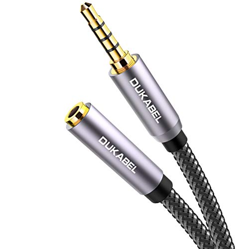 DuKabel Cuffie Cavo Prolunga 3,5mm Maschio a Femmina (TRRS 4-poli) 2.4m