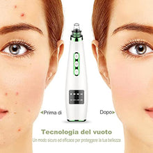 Carica l'immagine nel visualizzatore di Gallery, Aspiratore Punti Neri Professionale Rimozione di Comedone Viso Pulitore dei Pori Vacuum Ricaricabile USB Display a Schermo 5 Testine per Estrattore Comedone Brufoli Grasso 7 Aghi per l'Acne