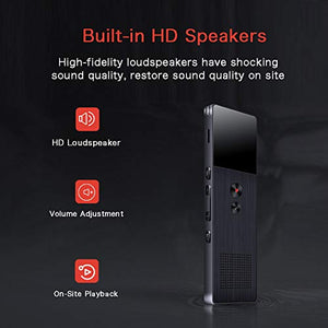 16GB Registratore vocale digitale professionale,registratore con FM e...