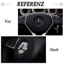 Carica l'immagine nel visualizzatore di Gallery, VDARK Mercedes Benz - Set di 3 Adesivi con Logo del Volante, 49 mm, argento