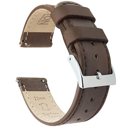 Barton Quick Release - Cinturini in Pelle di Alta 22mm, Cuoio / Pinzatura - Ilgrandebazar