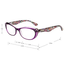 Carica l&#39;immagine nel visualizzatore di Gallery, Occhiali da lettura per strass Cat Eye donne 3.50 Strength, Porpora - Ilgrandebazar