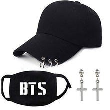 Carica l&#39;immagine nel visualizzatore di Gallery, PPX BTS Cappelli e Maschere e 2 Pezzi KPOP Croce Orecchini da Donna Uomo...