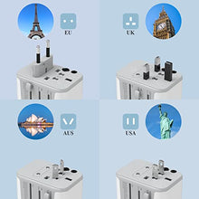 Carica l&#39;immagine nel visualizzatore di Gallery, TESSAN Adattatore Universale da Viaggio, Presa Universale da Viaggio con 3USB, 1USB C e 1 CA, Adattatore da Viaggio Italia Inghilterra Germania America Australia, Adattatore Viaggio