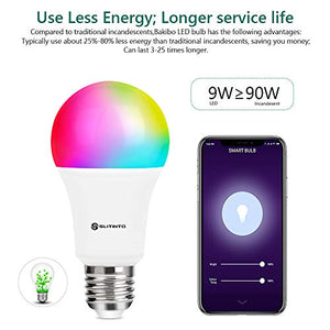 bakibo Lampadina Wifi Intelligente Led Smart Dimmerabile 9W 1000Lm, E27...