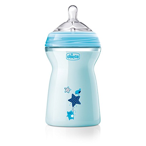 Chicco 00080837210000 Biberon Natural Feeling, 6m+, 330ml, Azzurro - Ilgrandebazar