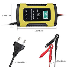 Carica l'immagine nel visualizzatore di Gallery, URAQT Caricabatteria Moto,12V 6A Multi Proictezioni Caricatore Giallo