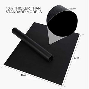 Sanery, Set di 5 tappetini antiaderenti riutilizzabili per 40x33cm, Nero