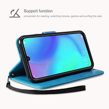 Carica l&#39;immagine nel visualizzatore di Gallery, AROYI Cover Huawei P30 Lite, Retro Design Flip Caso in PU Pelle Premium Bleu - Ilgrandebazar