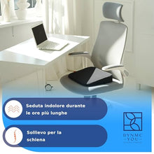 Carica l&#39;immagine nel visualizzatore di Gallery, Cuscino Cuneo - Cuscino per Sedile Auto – Cuscino per Sedia Ufficio – Cuscino Auto sedile e Ufficio Antiscivolo - Auto Cuscini Perfetto per Sedie da Ufficio o per l&#39;Auto (Nero/33.5 x 37 x 2-7.2 cm)
