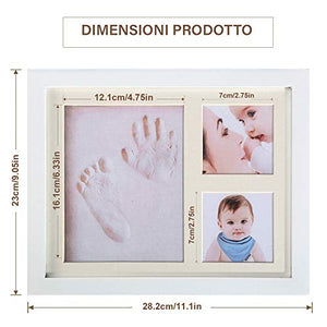 Smile Mind Cornice Impronte Neonato 4 In 1 Porta Foto Kit Calco Mani E Piedi...