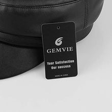 Carica l&#39;immagine nel visualizzatore di Gallery, GEMVIE Donna Cappello con Visiera Berretto da PU Pelle Retro Classico Nero