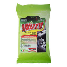 Carica l'immagine nel visualizzatore di Gallery, AREXONS WIZZY PULISCI PLASTICA LUCIDO, 15 Salviettine umidificate per superfici interne in plastica auto, usa e getta, panni imbibiti rimuovi sporco, salviettine profumate, rinnova e lucida