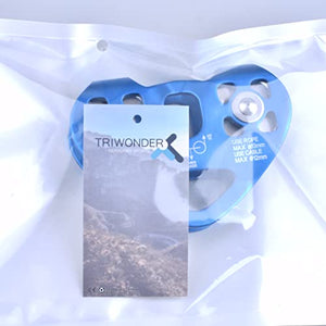 TRIWONDER 30kN Carrucola Doppia con Guance Fisse Carrucole Arrampicata per Recuperi Deviazioni di Carico Arrampicata in Falesia o Indoor Funivia (Blu)