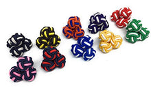 Carica l&#39;immagine nel visualizzatore di Gallery, Gentleman: 10 pregiato multicolore paia di seta nodo - silk knot cufflinks