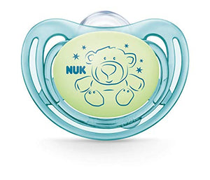 NUK 10176245 Freestyle Night - Ciuccio ortodontico in silicone, 6-18 mesi, 2... - Ilgrandebazar