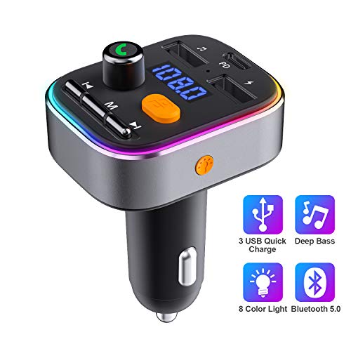 Trasmettitore Bluetooth per Auto, HOLALEI FM Transmitter Bassi...
