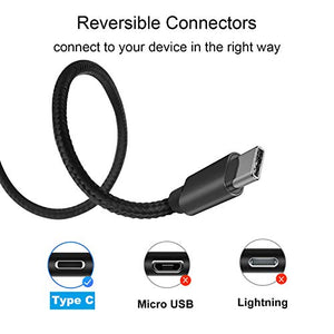 Yosou, cavo di ricarica USB tipo C da 2 m, in nylon intrecciato C Nero - Ilgrandebazar