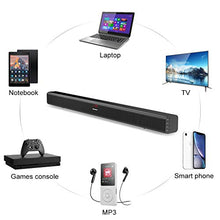 Carica l'immagine nel visualizzatore di Gallery, Soundbar Wireless 40W con Suono Surround Subwoofer Integrato,Excelvan Nero