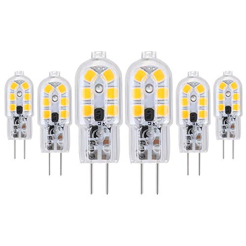 Vicloon G4 LED Lampadina, 6 Pezzi 1.8W AC/DC12-24V Lampadina Trasparente